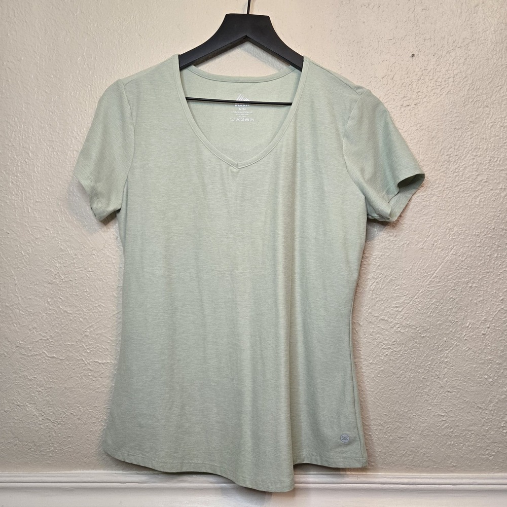 RBX‎ Women's XL V Neck T shirts Poly/Spandex Light Green Short Sleeve - Picture 2 of 11
